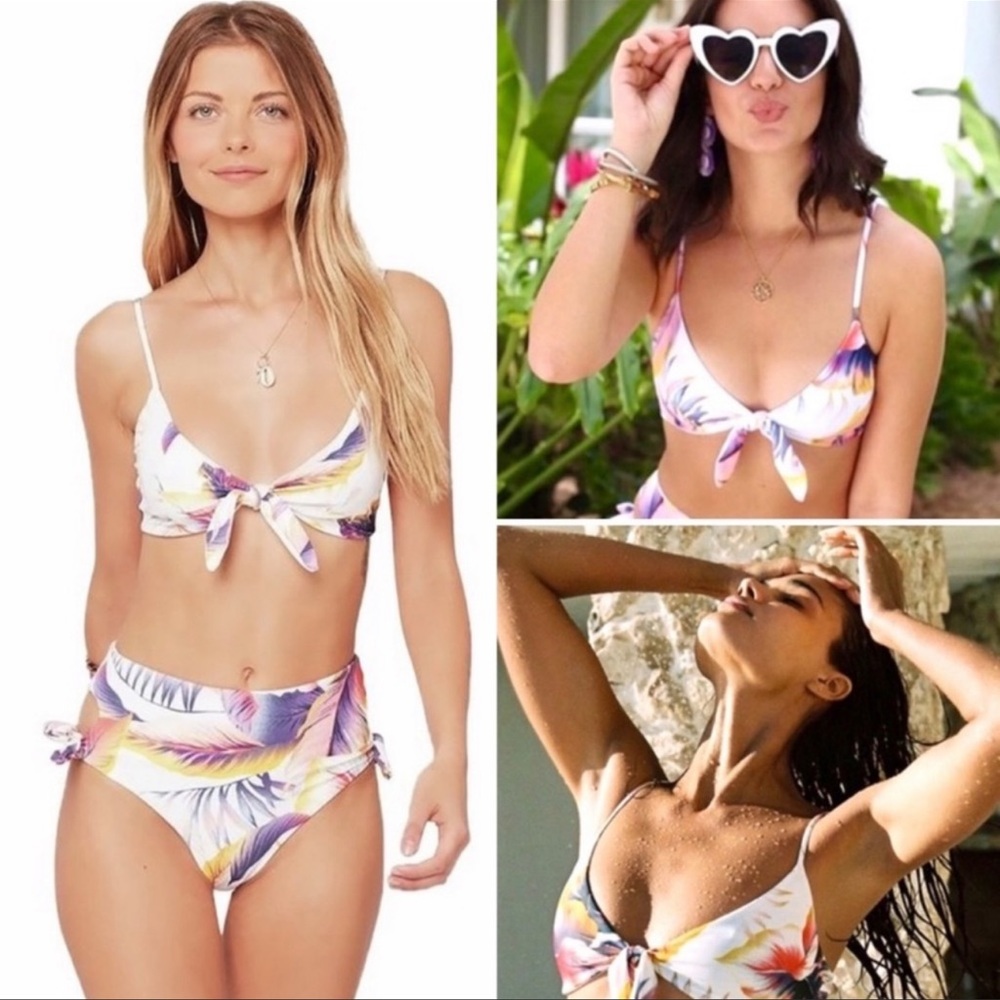 Tropical lspace bikini set reversible M top S bottom
